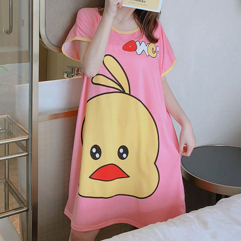 Bộ đồ ngủ pijama tay ngắn cotton mềm mát họa tiết hoạt hình mùa hè dễ thương | BigBuy360 - bigbuy360.vn