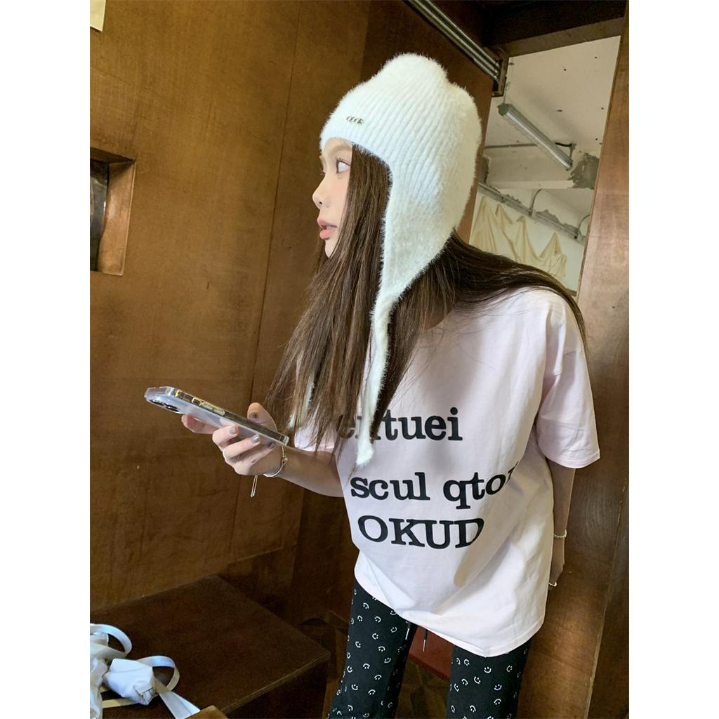 Áo Thun Cổ Tròn Dáng Rộng In Chữ Đơn Giản Dễ Phối Đồ 64249