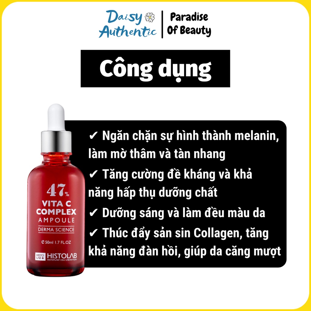 Serum HISTOLAB Vitamin C COMPLEX AMPOULE 47% 50ml - Tinh chất dưỡng trắng da