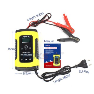 Sạc acquy 12v từ 4Ah-100Ah kèm chức năng khử Sunfat sửa chữa phục hồi ắc quy version 7.0