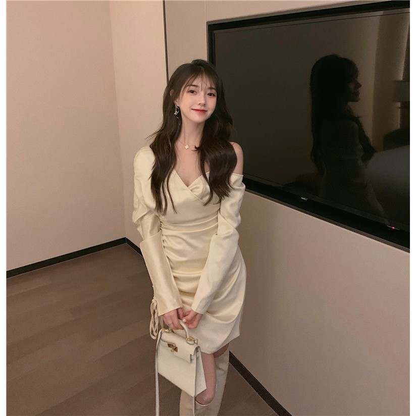( ORDER ) Đầm váy nữ lệch vai rút dây sexy ulzzang AK1094 | BigBuy360 - bigbuy360.vn