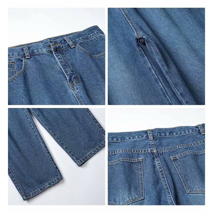 Quần jeans ống rộng phong cách Hàn Quốc 2021 dành cho nam và nữ (size s-3xl)  | BigBuy360 - bigbuy360.vn