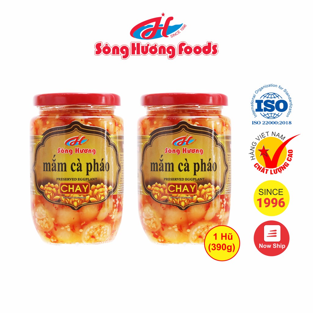 2 Hũ Mắm Cà Pháo Chay Sông Hương Foods Hũ 390g - Ăn kèm cơm , bún , phở , mì tôm , ăn vặt , thịt nướng