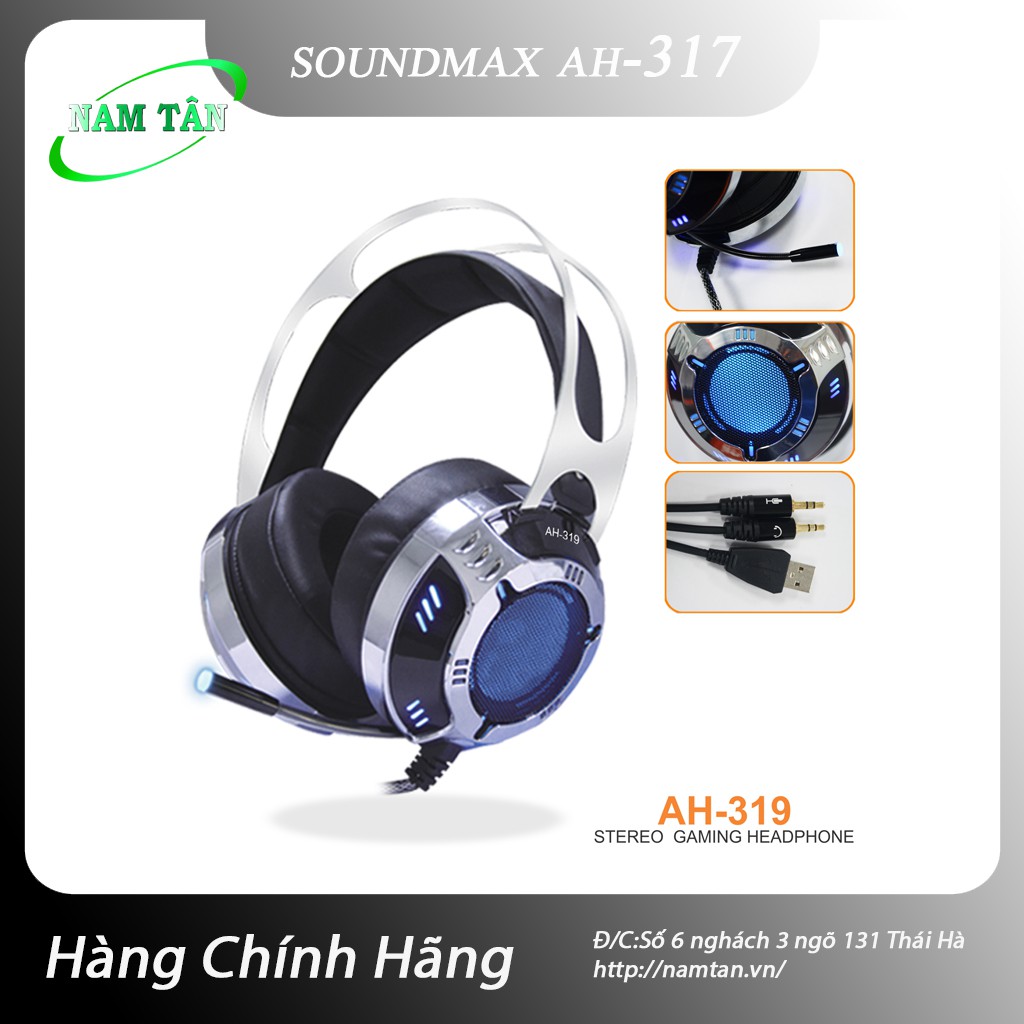 Tai nghe gamming có Bass SoundMax AH319 ( Hàng Chính Hãng )