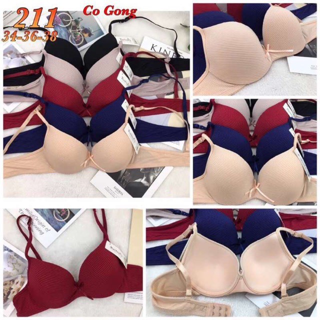 Áo Lót Có Gọng Mút Mỏng Vân Sò Cực Đẹp 211 [BI &amp; CI]