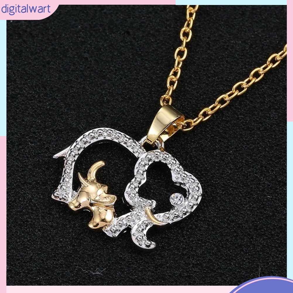 Dây chuyền kim loại mặt hình voi mẹ có thai voi con dễ thương cá tính đầy ý nghĩa