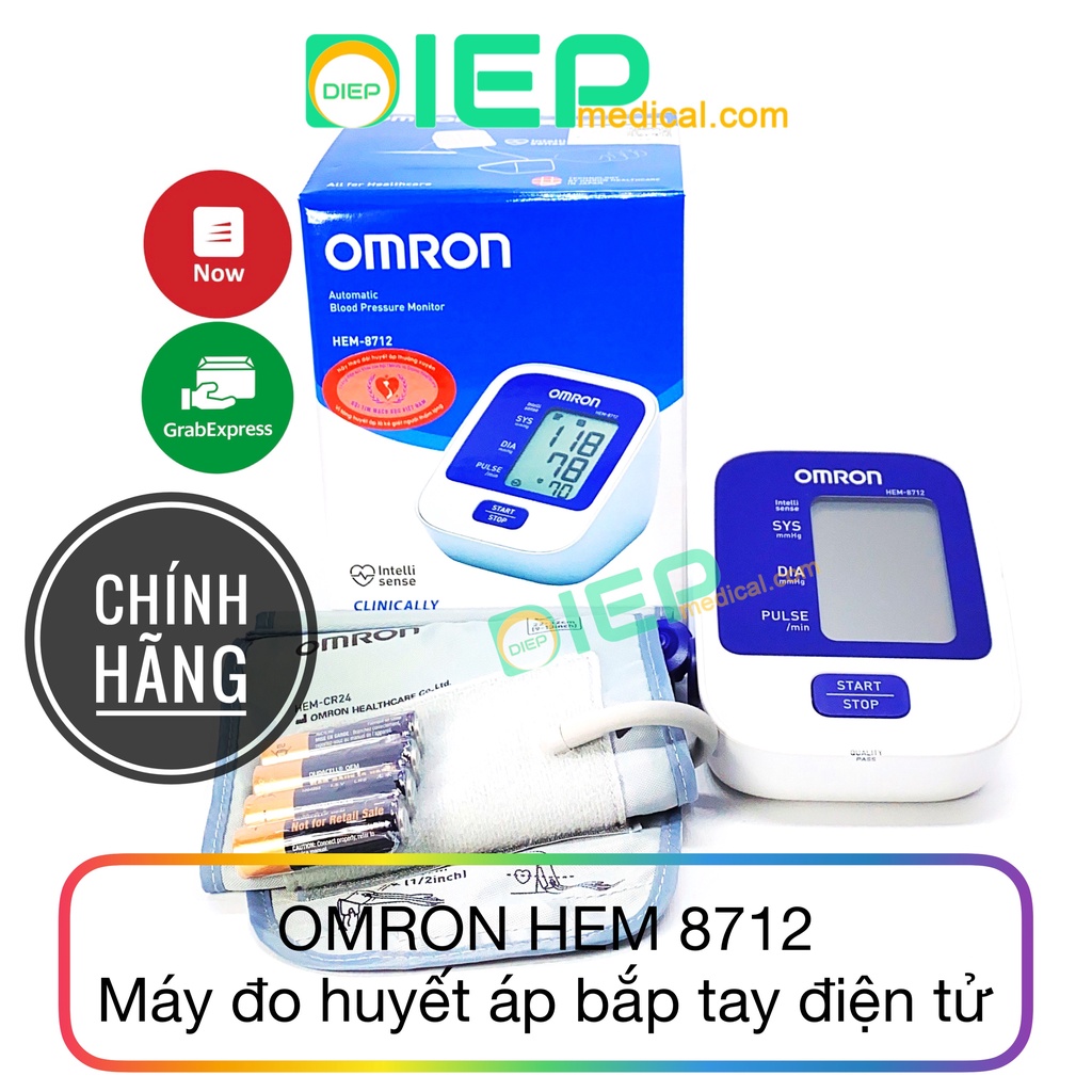 ✅ OMRON HEM-8712 - Máy đo huyết áp Omron HEM 8712, máy huyết áp đo bắp tay tự động (Chính hãng Omron - Nhật Bản)