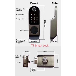 Khoá cổng vân tay mật khẩu 2 mặt App ttlock