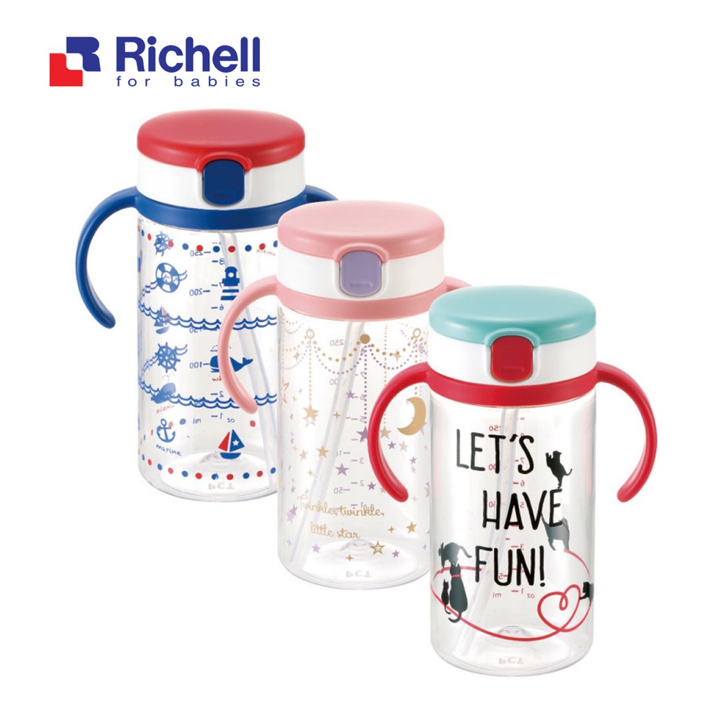 Richell - Cốc ống hút 320ml