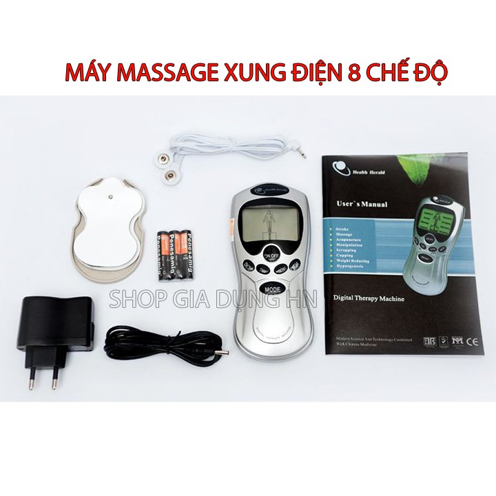 [Hàng xịn]Máy massage xung điện 4 miếng dán vật lý trị liệu mát xa châm cứu bấm huyệt cầm tay lưng cổ vai gáy