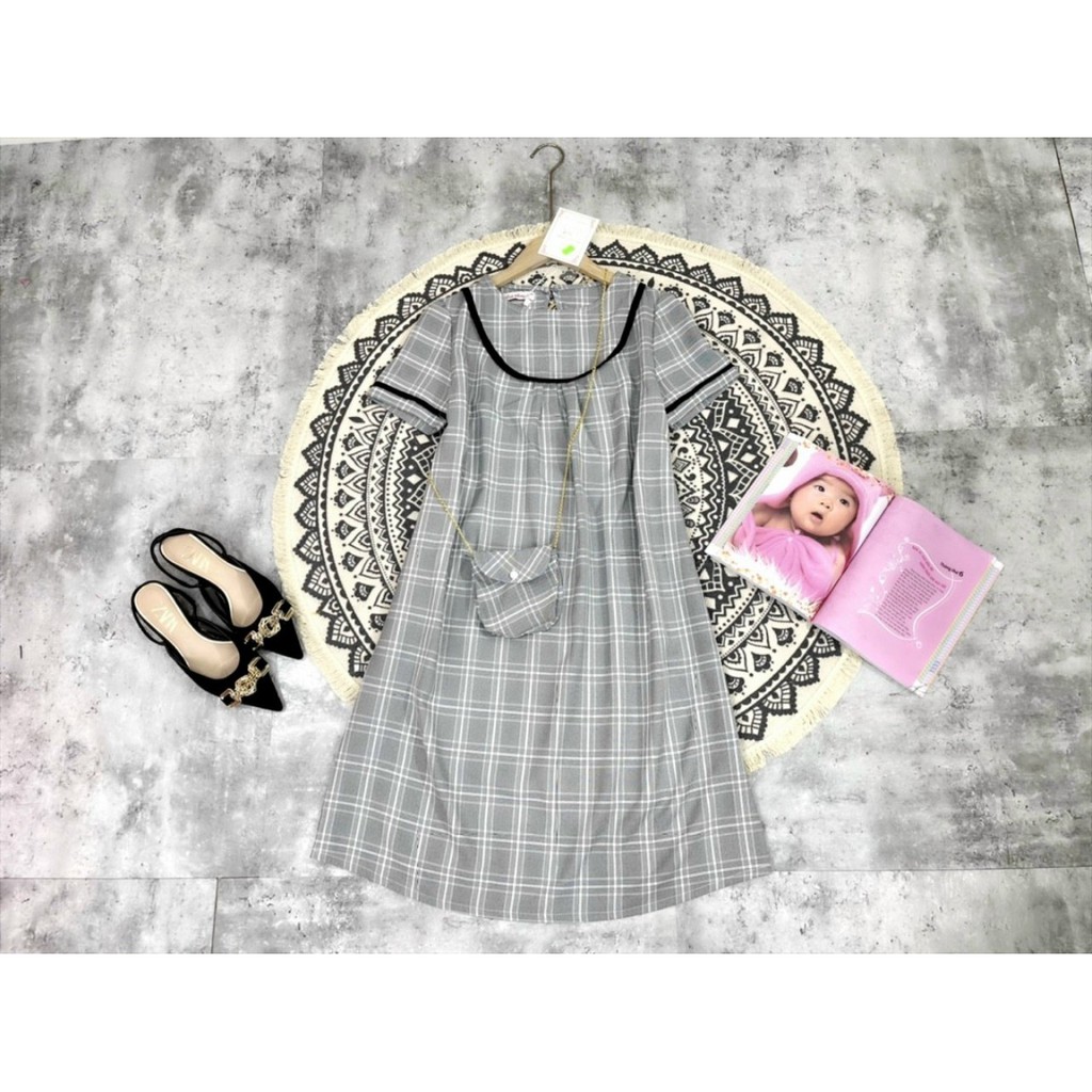 Váy bầu xinh ❤️freeship❤️Đầm bầu dáng suông công sở thời trang (kèm ảnh thật)