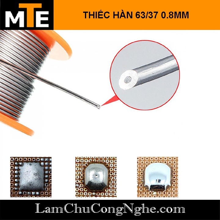 Thiếc hàn SOLDER WIRE 0.8mm 63% trọng lượng 100g