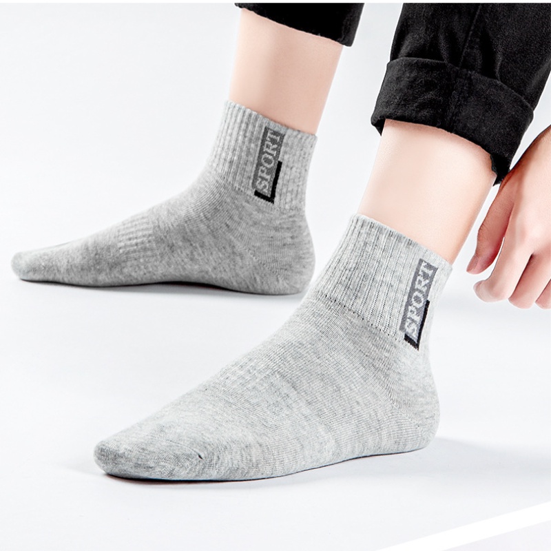 Vớ cotton thể thao cổ cao thấm hút mồ hôi không mùi cho nam