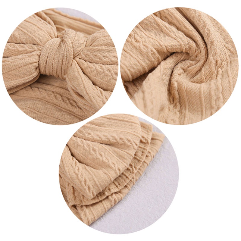 Băng Đô Quấn Đầu Bằng Nylon Co Giãn Thắt Nơ Cho Bé Gái Sơ Sinh