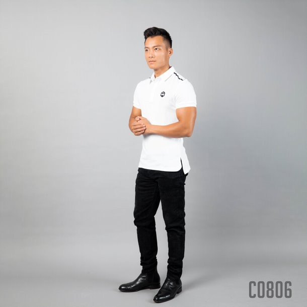 Áo nam ngắn tay có cổ - Áo polo nam cao cấp 1 vạch trắng vai   - Gymmax c0806