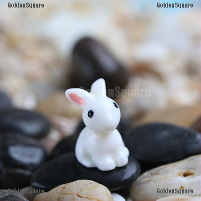 Set 2 Tượng Thỏ Mini Trang Trí Sân Vườn