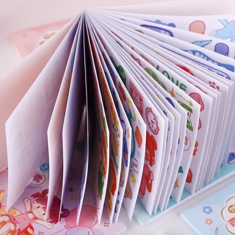 Hình dán sticker quyển 24 tờ hoạ tiết bé gái dễ thương Tiệm Ốc Sột