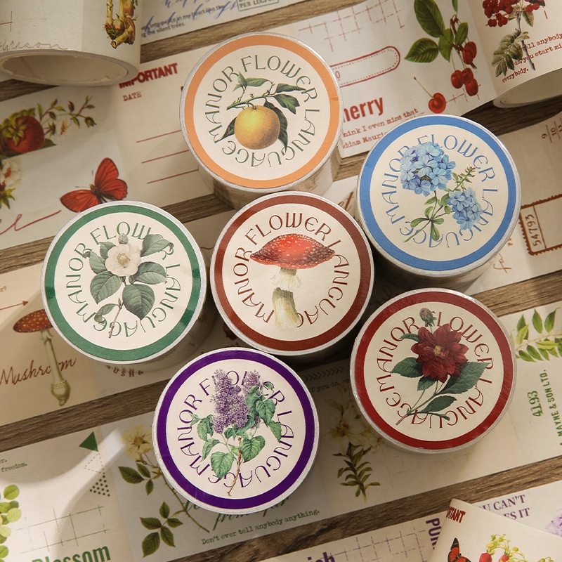 1 Cuộn Băng Keo Trang Trí Phong Cách Retro Cho Sổ Lưu Niệm