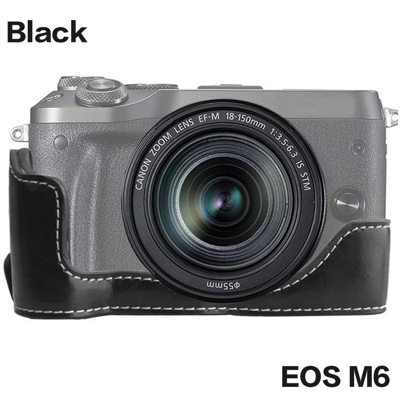 Bao da PU bảo vệ nửa thân dưới tiện lợi dành cho máy ảnh Canon EOS M6 EOSM6