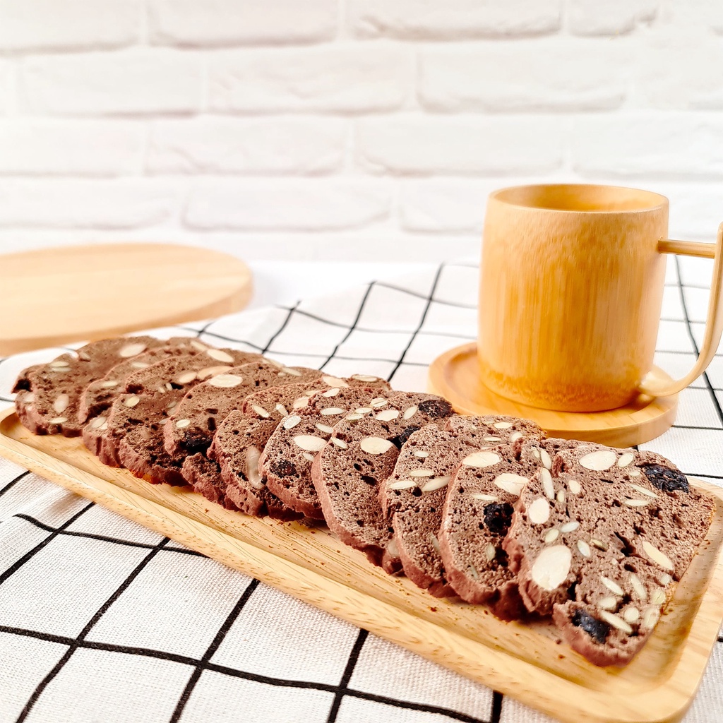 Bánh Biscotti Ăn Kiêng - Bánh Biscotti 3 Vị Macha Chocolate Vani Mix vị Thơm Ngon 400gram