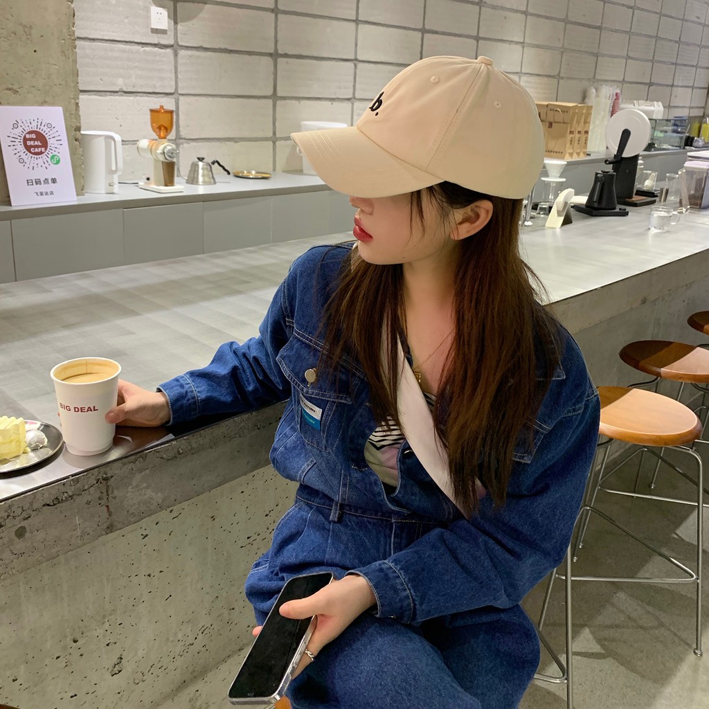 Mũ Lưỡi Trai Thêu Chữ Nhỏ Mũ Lưỡi Trai Hip-hop Mũ Lưỡi Trai Họa Tiết Chữ Thời Trang Hàn Quốc Thu đông