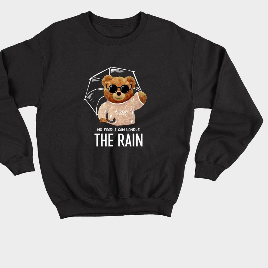 Áo Sweater Màu Trơn Hình Gấu Mưa Size M-XXL Cho Nam Nữ