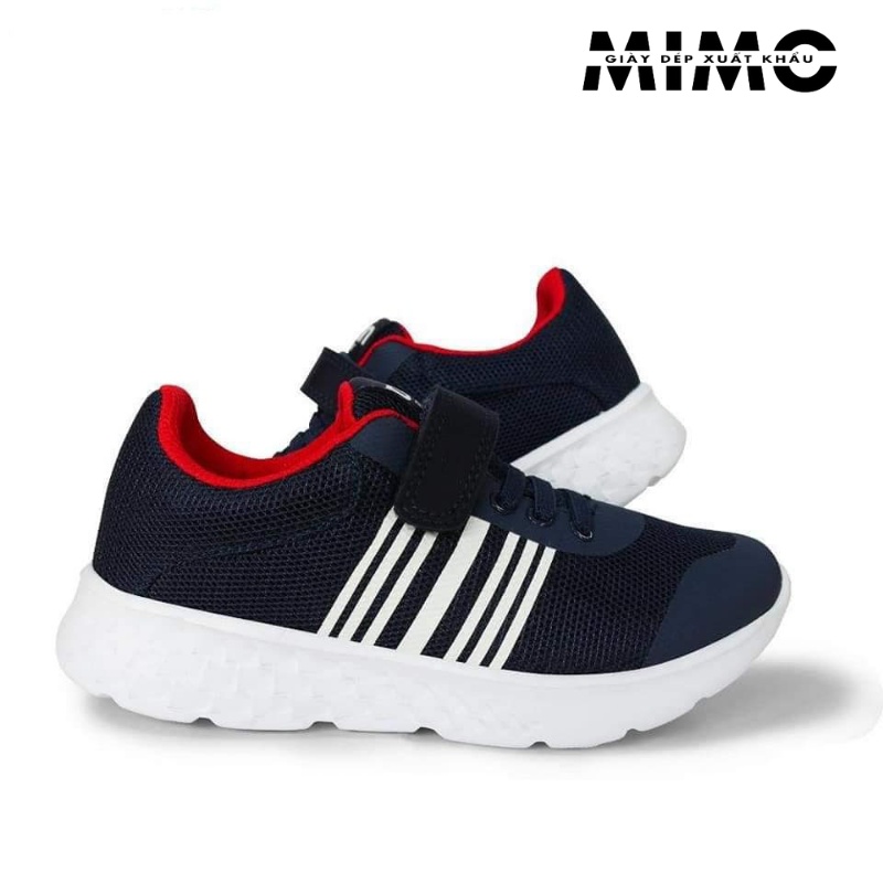 Giày thể thao Urban sọc thẳng navy lót đỏ êm nhẹ cho bé, Hàng cao cấp xuất xịn