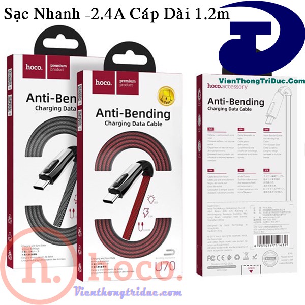 ⚡️CÁP SẠC NHANH⚡️Hoco U70/ X71 Dài 1.2m-2.4A Sạc & Truyền Dữ Liệu Nhan-Ổn Định -Thiết Kế Thẩm Mỹ Bề Bỉ - Hạn Chế Đứt Gãy