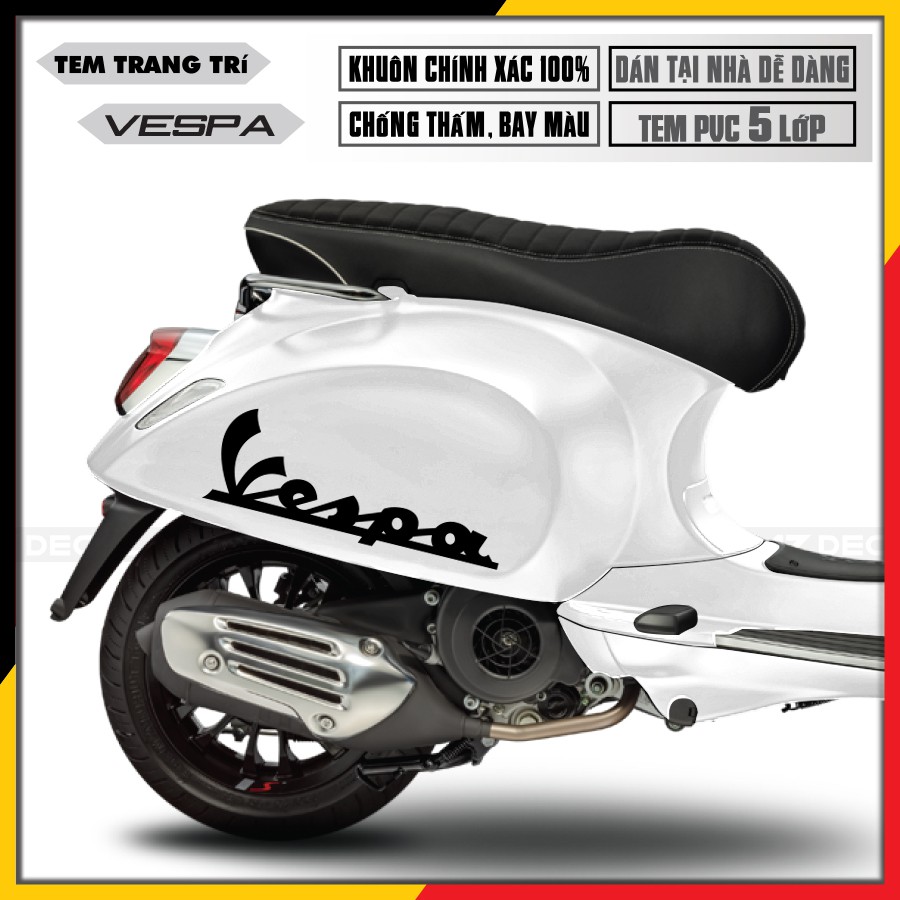 [Vespa] Tem Xe Vespa Sprint/LX/GTS Text 02 | VP19TEXT02 | Tem Xe PVC 5 Lớp Cao Cấp