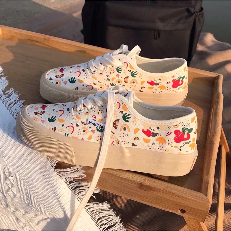 🔥HOT- GIÀY THỂ THAO HOẠ TIẾT ĐỘC ĐÁO ULZZANG PHONG CÁCH HÀN QUỐC