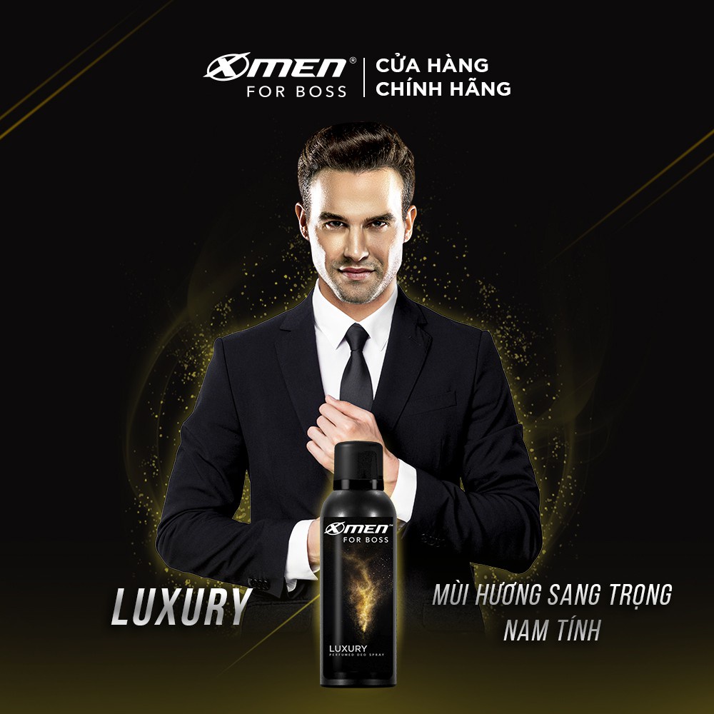 [Mã COSMEN giảm 8% đơn 250K] Combo 2 chai Xịt khử mùi X-Men for Boss Luxury 150ml