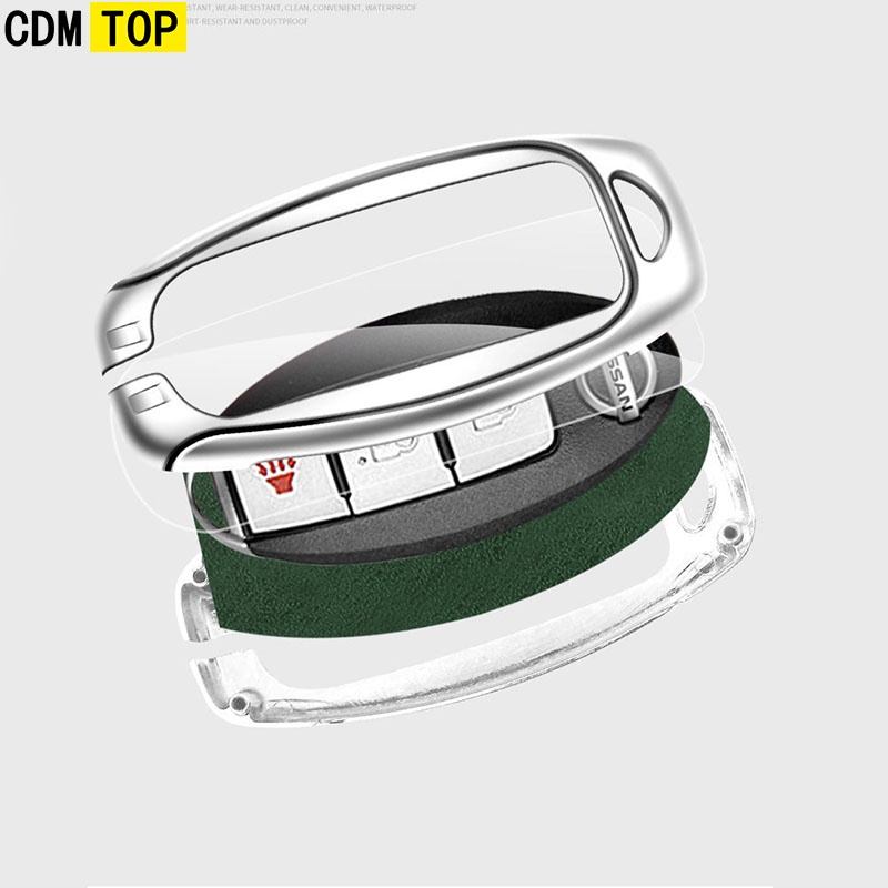Vỏ Bảo Vệ Chìa Khóa Bằng Kim Loại Crom Cho Xe Hơi Nissan Serena Sylphy Teana Elgrand Almera Grand Livina Qashqai J10J11 X-Trail t31 t32kick Tiida Pathfinder Murano