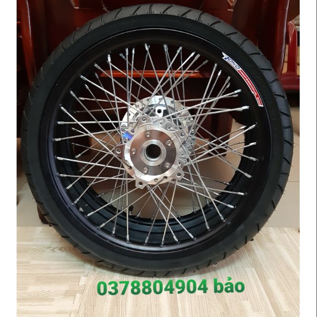 Bánh căm xe EXCITER 150 căm đùm mạ crom full vỏ ruột BLAZETECH như hình gắn như zin