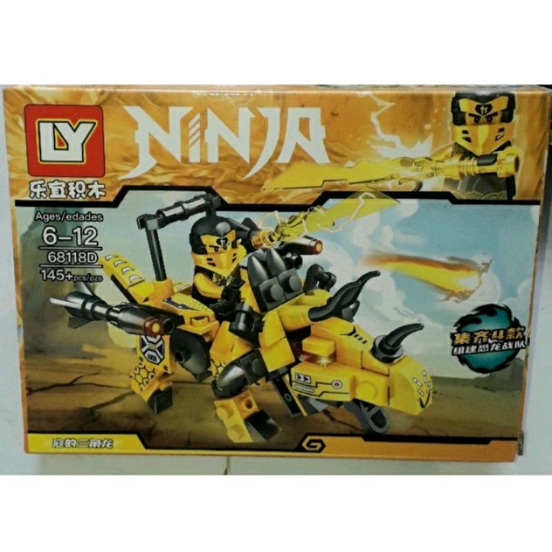 Lắp ráp 1 hộp_LegoNinja Cưỡi Khủng long 68118 có trên 115 chi tiết bằng nhựa ABS