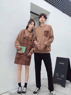 [ORDER] Set đôi nam nữ kẻ nâu [ảnh thật ở cuối]