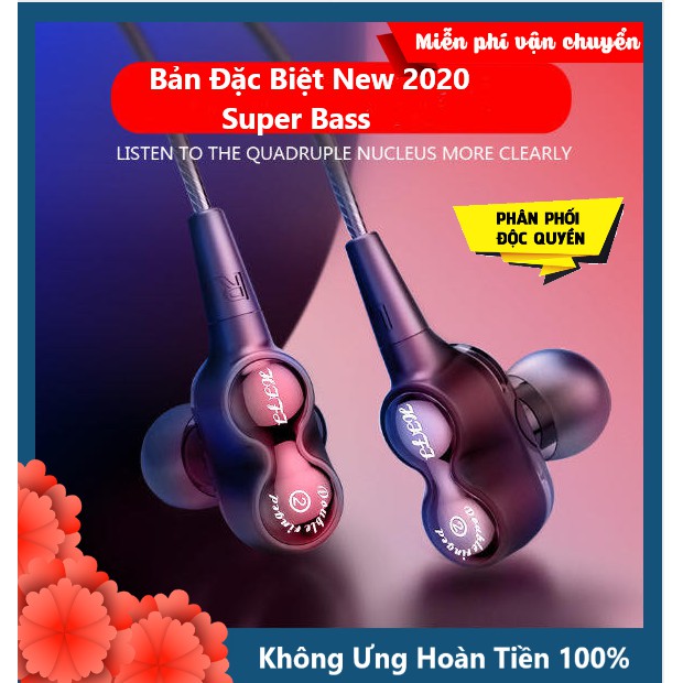 Tai nghe chống ồn SPORT MUSIC SUPER BASS 2021 Bản Đặc Biệt, Nghe Nhạc, Chơi Game Cực Đã Với Loa Kép, Dây Chống Rối