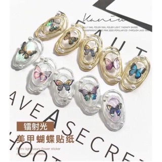 Sticker Bướm Dạ Quang,dán móng,phụ kiện Nail