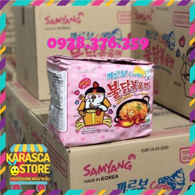 Mì Cay Hàn Quốc, Mì Cay Samyang Vị Carbonara Lốc 5 Gói 130Gr
