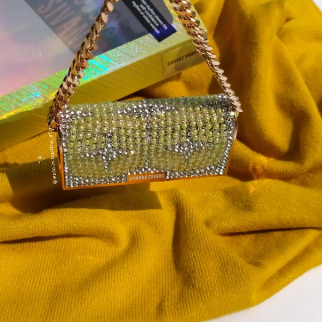Son túi xách Sivanna Colors Green Pearl Luxury đính hạt sang chảnh - Mẫu mới