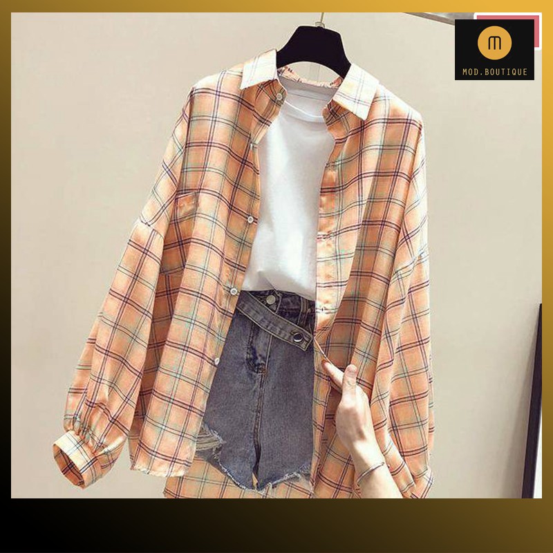 ModStore MODFASHION [𝐇𝐚̀𝐧𝐠 𝐬𝐚̆̃𝐧- 𝐅𝐫𝐞𝐞 𝐬𝐡𝐢𝐩] Áo Sơ Mi Nữ Kẻ Sọc Cá Tính Đủ Size Thời Trang Hè 2021 A7