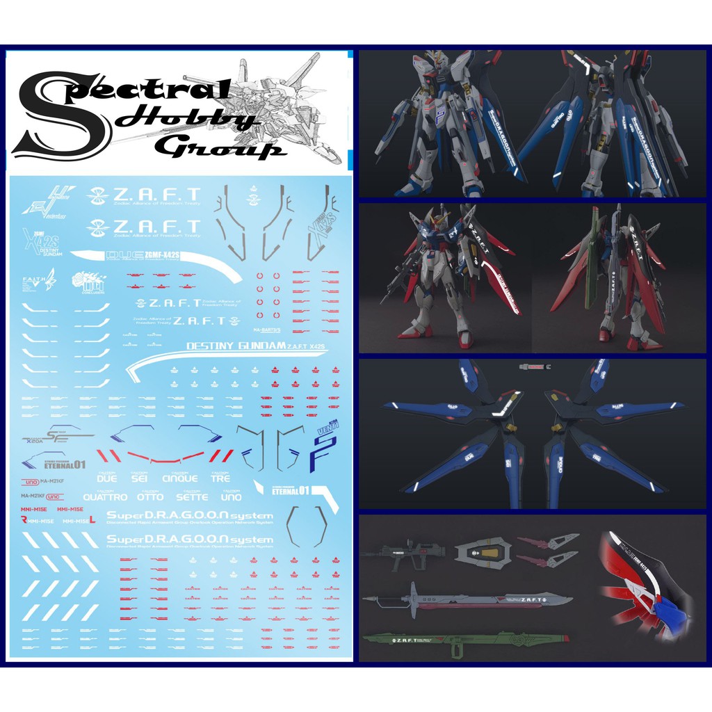 Decal nước dán mô hình HG HGCE Gundam Seed Strike Freedom | Destiny - Water sticker