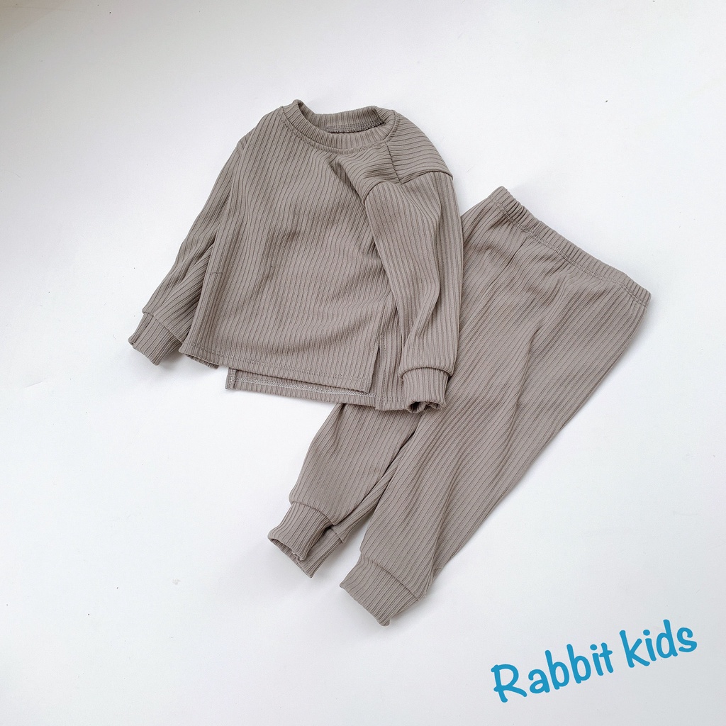 Bộ Quần Áo Thu Đông Bé Trai Phong Cách Hàn Quốc💝FREESHIP💝Rabbit Kids-Quần Áo Dài Tay Cho Bé 8-20kg Chất Thun Gân Tăm
