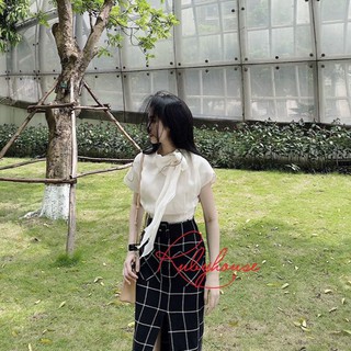 Áo tơ cổ nơ Ruby