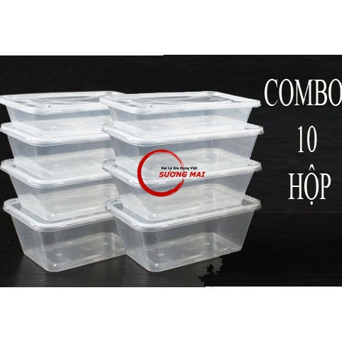 [Giá Sỉ] Bộ 10 Hộp Nhựa Đựng Thực Phẩm Tủ Lạnh, Lò Vi Sóng có Nắp