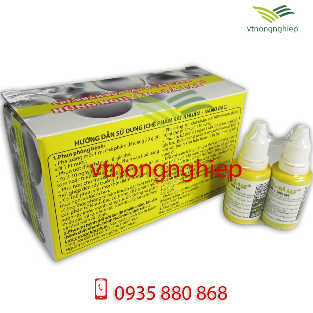 Chế phẩm Hùng Nguyễn nano bạc lọ (20ml) - Chế phẩm sát khuẩn cho phong lan