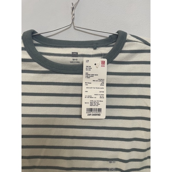 Áo thun tay dài sọc phối 3 màu newtag