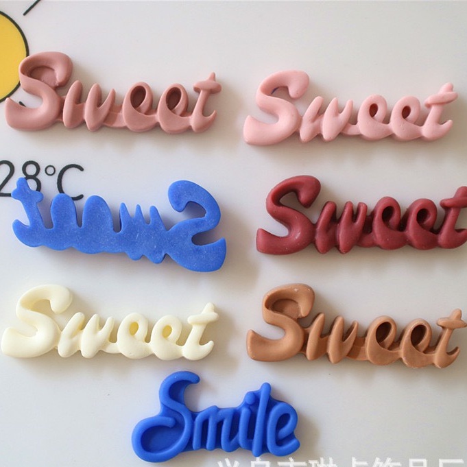 Charm (C540) slime/ Dụng Cụ Charm Trang Trí [Ko Keo &amp; Nút] Hình Chữ Smile &amp; Sweet nhiều màu sắc  - Giá 1 cái