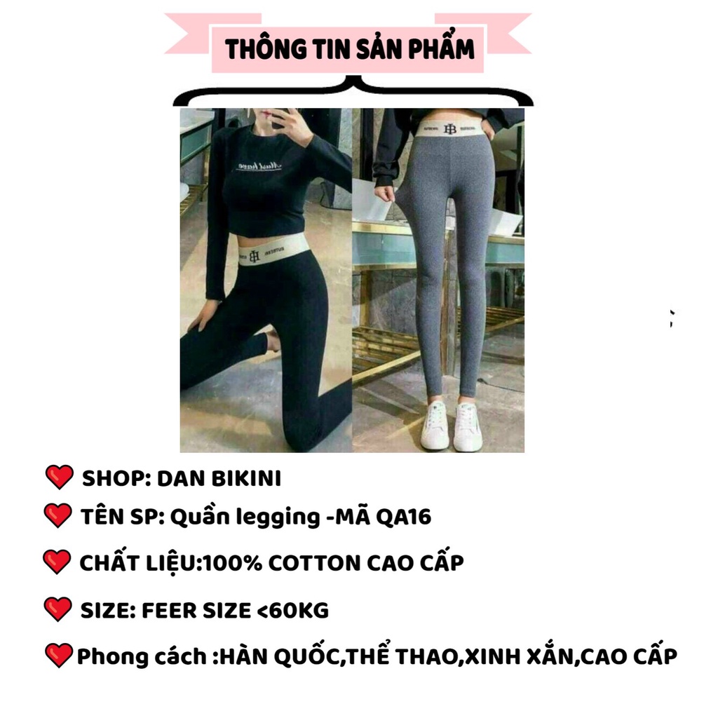 Quần Legging Nữ - Quần legging bông BT cạp cao chữ B mã QA16 | WebRaoVat - webraovat.net.vn