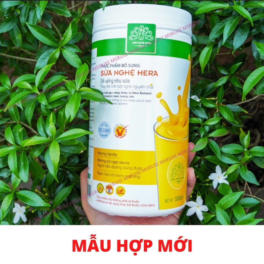 Sữa nghệ Hera Hera Milk Thực phẩm cho sức khỏe dạ dày Hệ tiêu hóa khỏe - Giúp đẹp da [Hộp 500g] 25-30 ngày uống