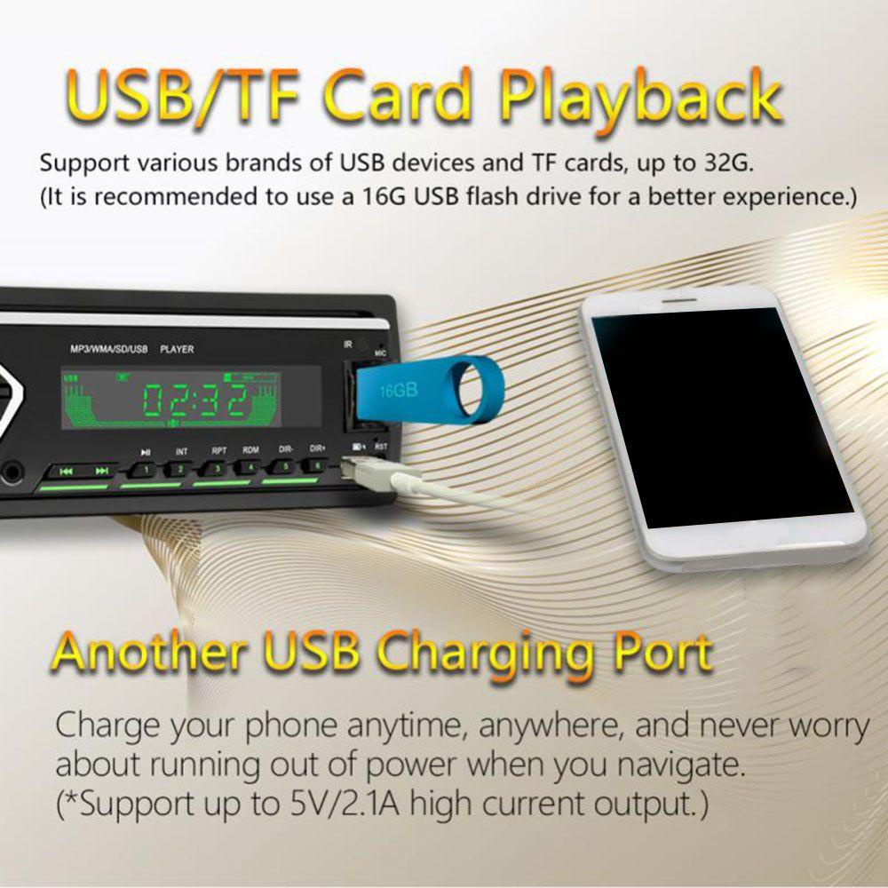 MYRONGVN Máy Nghe Nhạc MP3 / FM / USB / AUX Rảnh Tay Tích Hợp Bảng Điều Khiển Dành Cho Ô Tô